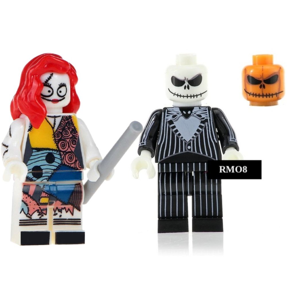 Set of 2 - Nightmare Before Christmas Jack and Sally Minifigures